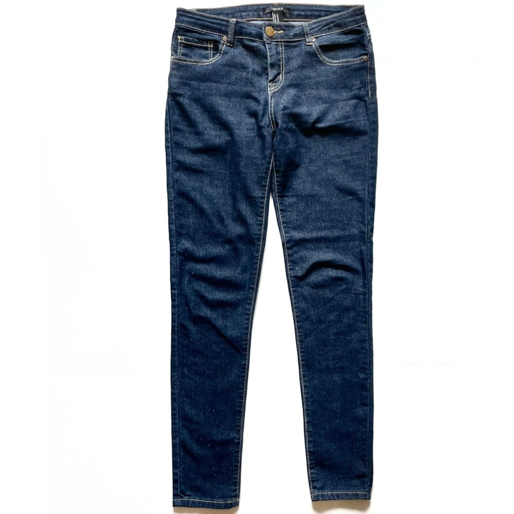 Dark Blue Skinny Fit Mid Rise Denim - Size 27